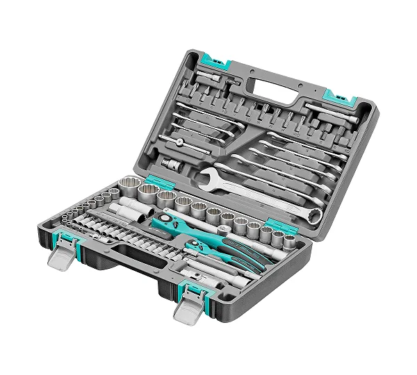Набор инструментов 1/2", 1/4", CrV, 12 гранные головки, пластиковый кейс, 82 предмета Stels