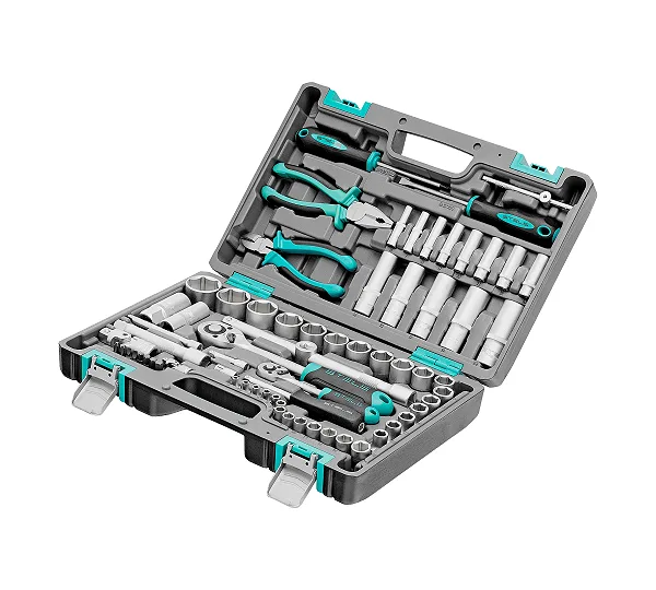 Набор инструментов, 1/2", 1/4", CrV, пластиковый кейс 69 предметов Stels