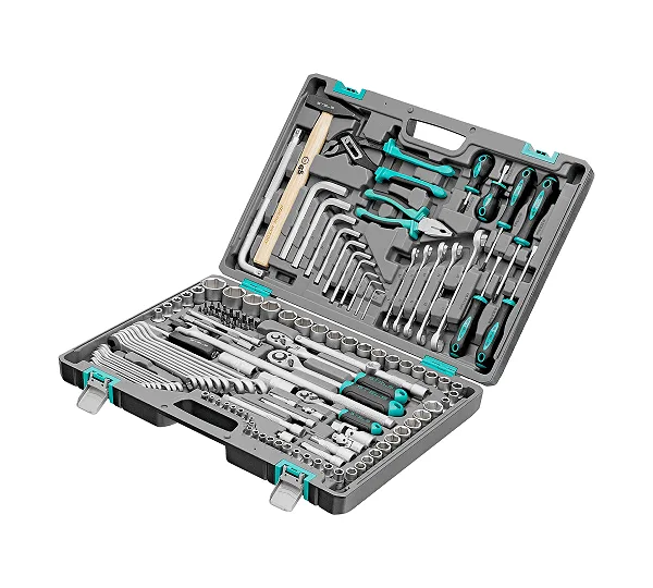 Набор инструментов, 1/2",3/8", 1/4", CrV, пластиковый кейс 142 предмета Stels