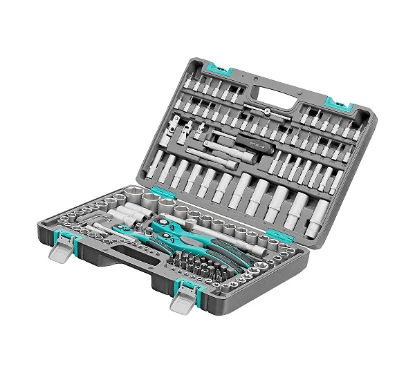 Набор инструментов, 1/4", 3/8", 1/2", Cr-V, S2, усиленный кейс, 151 предмет Stels