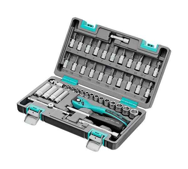 Набор инструментов, 1/4", Cr-V, S2, усиленный кейс, 47 предметов Stels