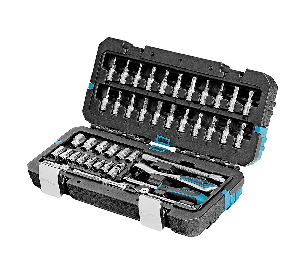 Набор инструментов, 1/4", CrV, 120 зубьев, 42 предмета Gross
