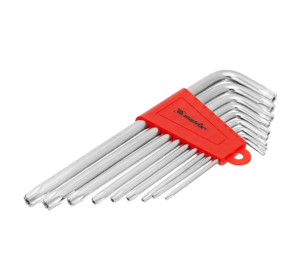 Набор ключей имбусовых Torx, 9 шт, T10-T50, CrV, удлиненных, с сатиновым покрытием Matrix