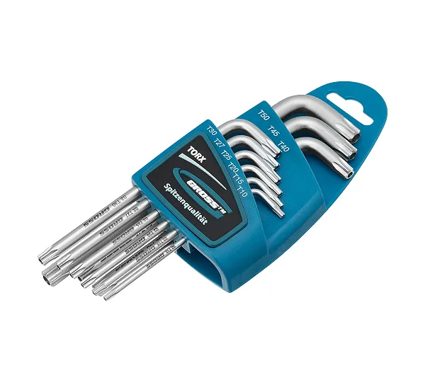 Набор ключей имбусовых Torx -TT, 9 шт: T10-T50, удлиненные, S2, сатинированные Gross