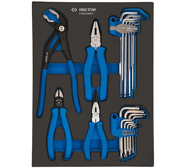 Набор пассатижей, шестигранников и Torx Г-образных, ложемент, 22 предмета KING TONY 9-90222MRV