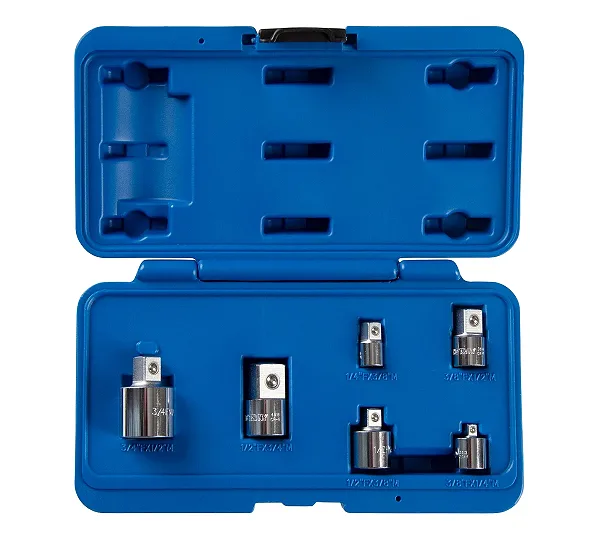 Набор переходников 1/4", 3/8", 1/2", 3/4", 6 предметов, кейс KING TONY 78106