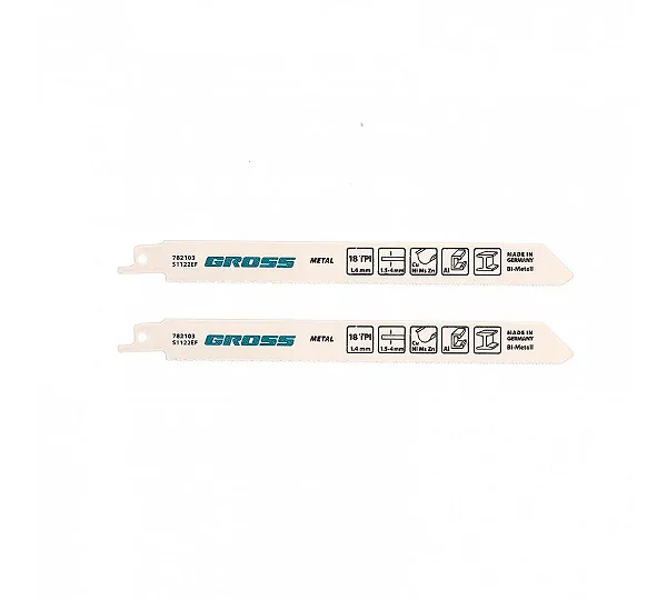 Набор пилок для сабельной пилы S1122EF, 2 предмета GROSS 782103