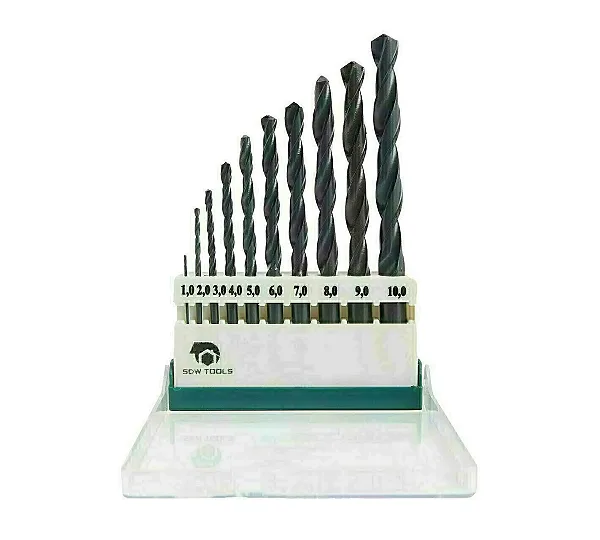 Набор сверл 1-9,5мм (10шт. 1,0; 1,5; 2,5; 3,5; 4,5; 5,5; 6,5; 7,5; 8,5; 9,5мм) по металлу HSS HC17