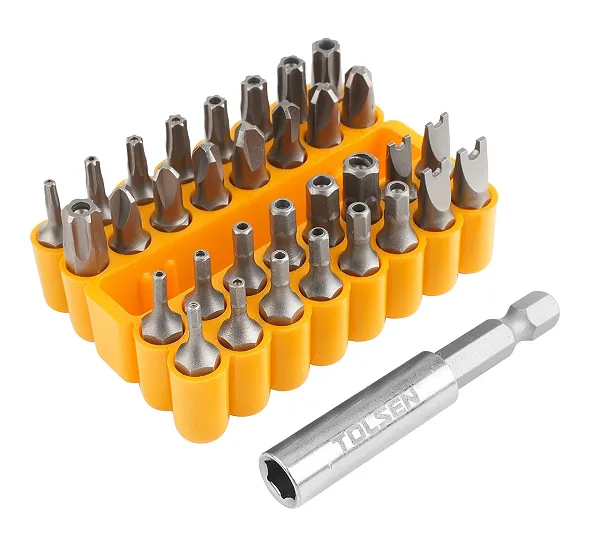 Набор вставок (бит) 1/4", Security hex, TorxTR, Spaner, Torg-Set, Tri-Wing, 33 предмета TOLSEN TT20369