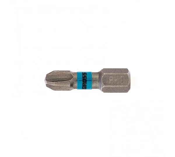 Набор вставок (бит) ударных 1/4", Phillips, PH3, L = 25 мм, для шуруповерта, 2 предмета GROSS 11476