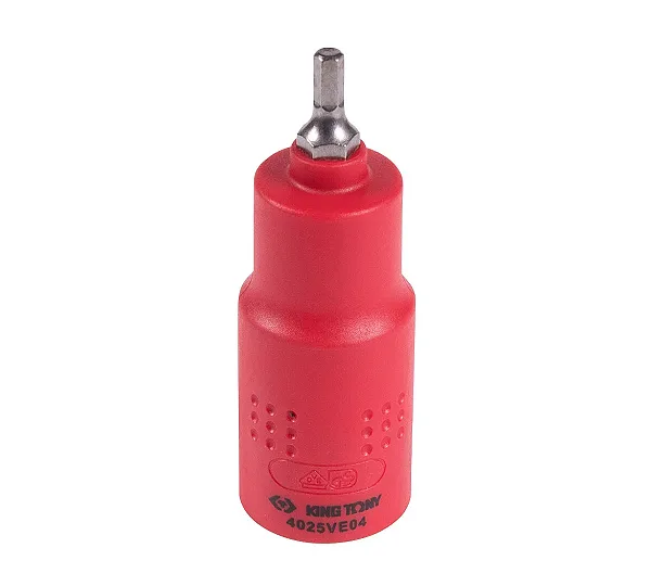 Насадка (бита) торцевая диэлектрическая 1/2", HEX, 4 мм, L = 75 мм KING TONY 4025VE04