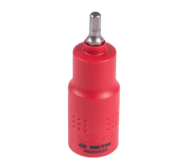 Насадка (бита) торцевая диэлектрическая 1/2", HEX, 5 мм, L = 75 мм KING TONY 4025VE05