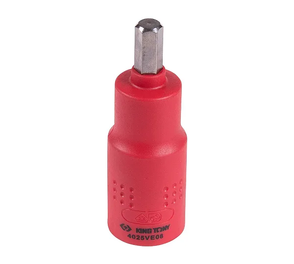 Насадка (бита) торцевая диэлектрическая 1/2", HEX, 8 мм, L = 75 мм KING TONY 4025VE08