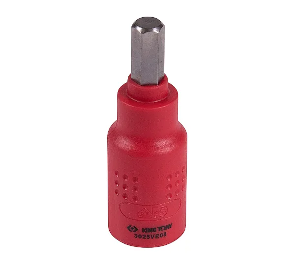 Насадка (бита) торцевая диэлектрическая 3/8", HEX, 8 мм, L = 65 мм KING TONY 3025VE08