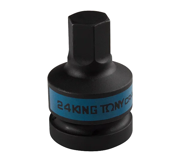 Насадка (бита) ударная торцевая 1", HEX, 24 мм, L = 80 мм KING TONY 801524M