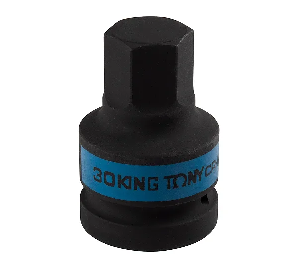 Насадка (бита) ударная торцевая 1", HEX, 30 мм, L = 80 мм KING TONY 801530M
