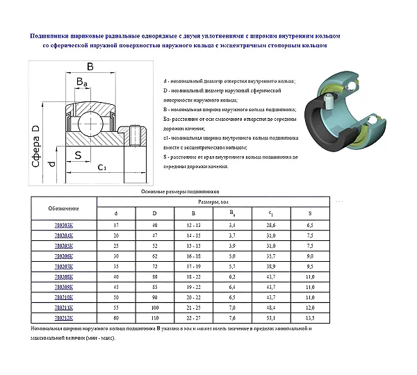 Подшипник AEL204 (780204K по ГОСТ 24850) CNIC
