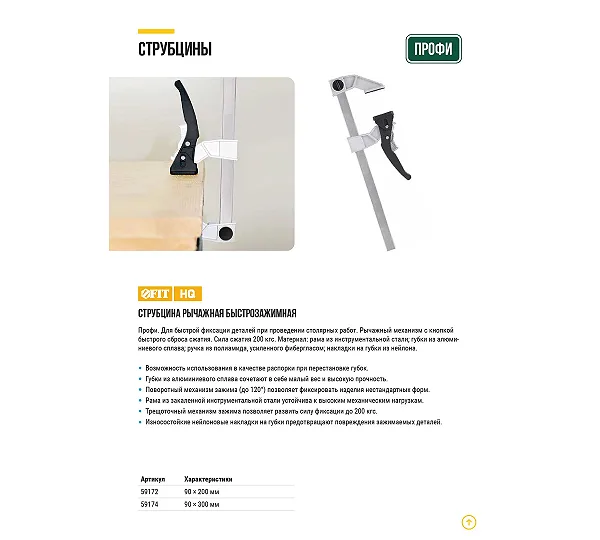 Струбцина рычажная FIT