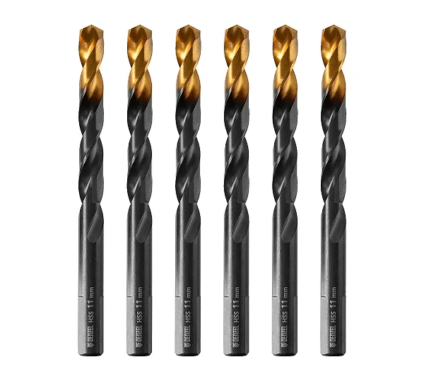 Сверло по металлу, 11 мм, HSS-Tin, Golden Tip, 6 шт. Denzel