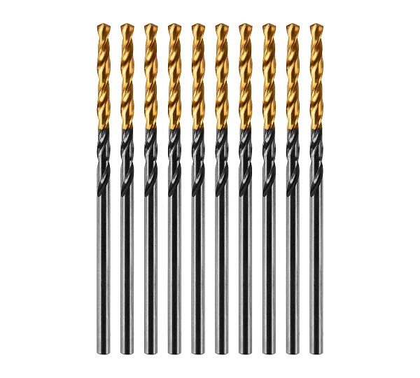 Сверло по металлу, 2 мм, HSS-Tin, Golden Tip, 10 шт. Denzel