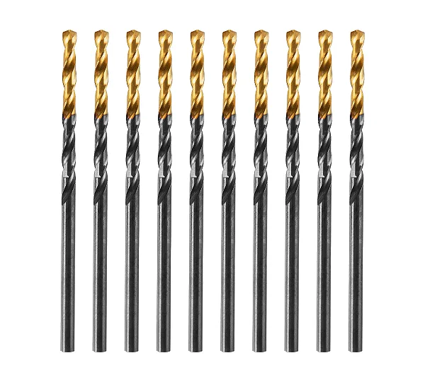 Сверло по металлу, 2,5 мм, HSS-Tin, Golden Tip, 10 шт. Denzel