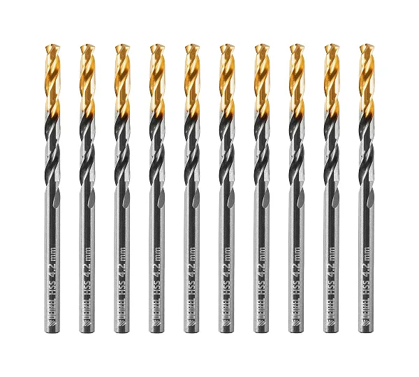 Сверло по металлу, 4,2 мм, HSS-Tin, Golden Tip, 10 шт. Denzel