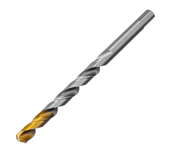 Сверло спиральное по металлу 12 x 205 мм, Р6М5, Golden Tip, удлиненное Denzel