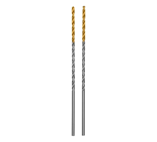 Сверло спиральное по металлу 2 х 86 мм Р6М5, Golden Tip, удлиненное, 2шт. Denzel
