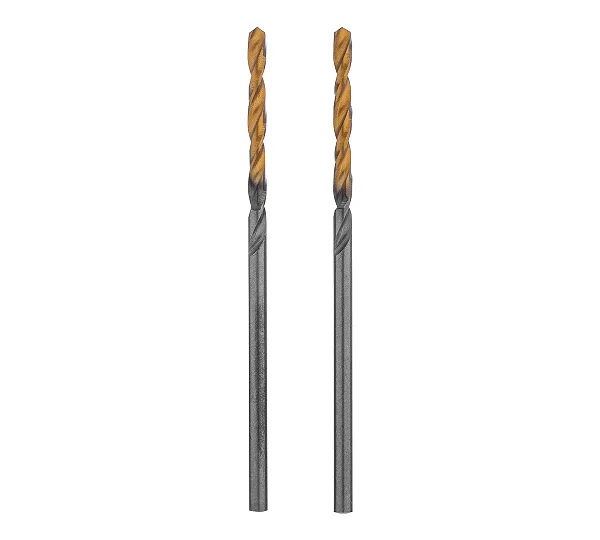 Сверло спиральное по металлу 2 x 49 мм, Р6М5, Golden Tip , 2шт. Denzel