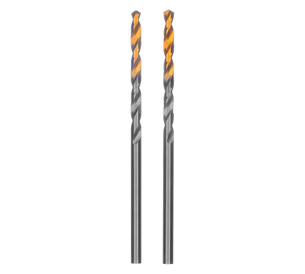 Сверло спиральное по металлу 2,5 x 57 мм, Р6М5, Golden Tip , 2шт. Denzel