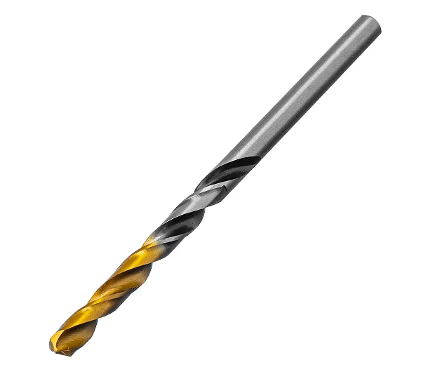Сверло спиральное по металлу 4,5 x 80мм, Р6М5, Golden Tip, многогранная заточка Denzel