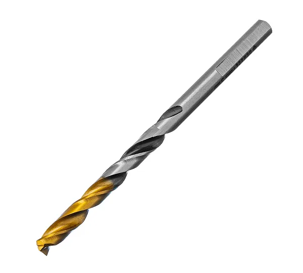 Сверло спиральное по металлу 5 x 86мм, Р6М5, Golden Tip, многогранная заточка Denzel