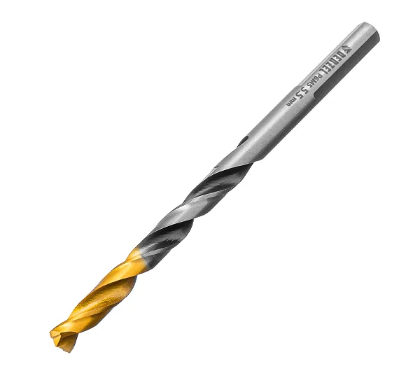 Сверло спиральное по металлу 5,5 x 93мм, Р6М5, Golden Tip, многогранная заточка Denzel