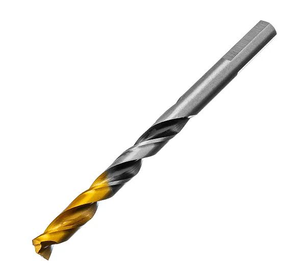 Сверло спиральное по металлу 7,5 x 109мм, Р6М5, Golden Tip, многогранная заточка Denzel