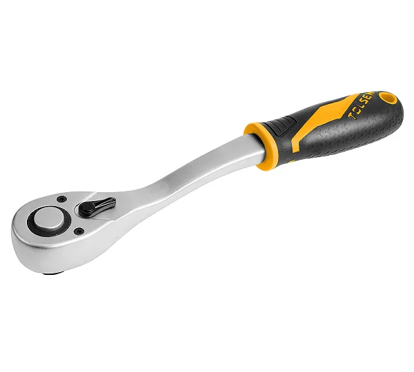 Трещотка "GRIPro", 1/4", 153 мм, 72 зубца, флажковая с кнопкой TOLSEN TT16118