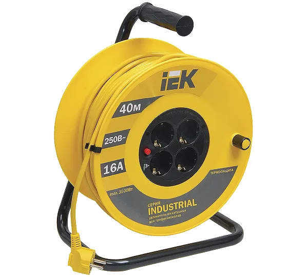 Удлинитель на катушке"Industrial" 40 м, 16 А IEK WKP15-16-04-40