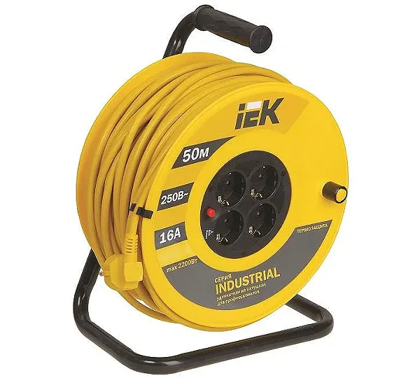 Удлинитель на катушке"Industrial" 50 м, 16 А IEK WKP15-16-04-50