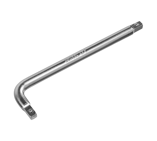 Вороток Г-образный, 150*40 мм, квадрат 1/4", CrV, матовый хром Denzel