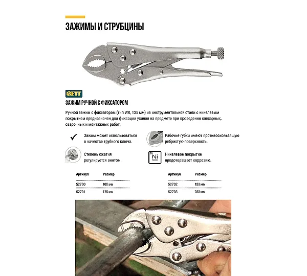 Зажим ручной FIT